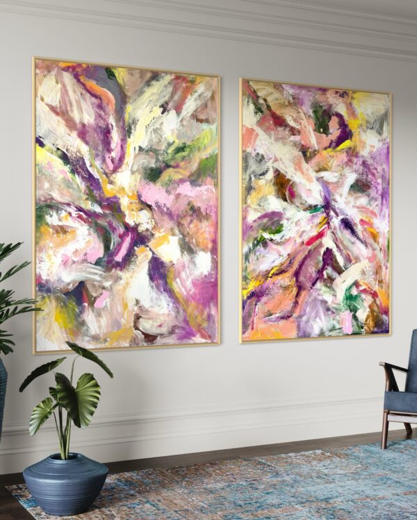 Two abstract paintings 100×70 cm #332 - Image 3