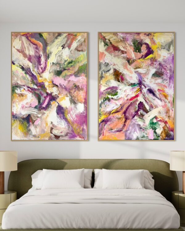 Two abstract paintings 100×70 cm #332