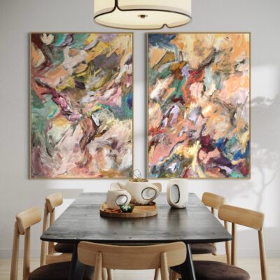 Two abstract paintings 100×70 cm #124