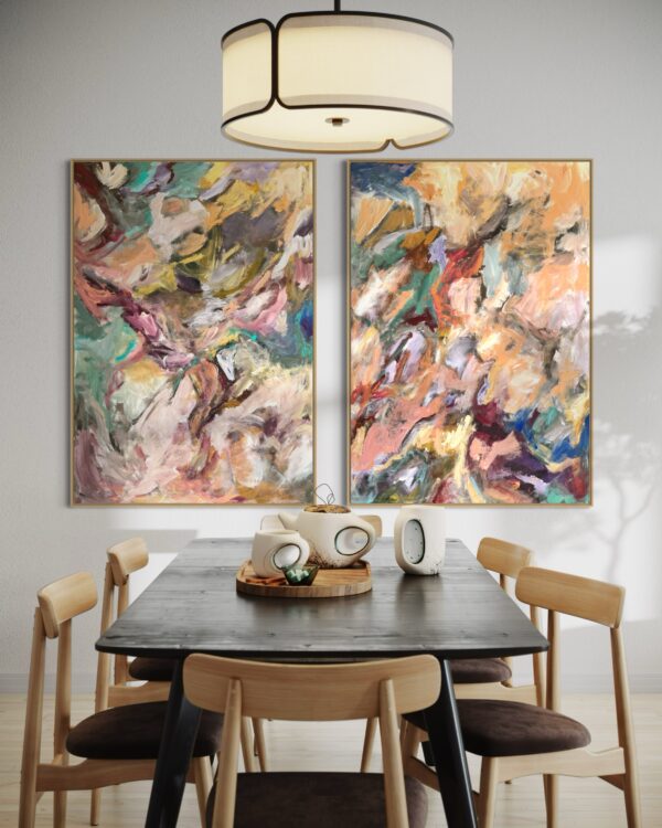 Two abstract paintings 100×70 cm #124