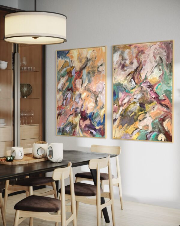 Two abstract paintings 100×70 cm #124 - Image 2