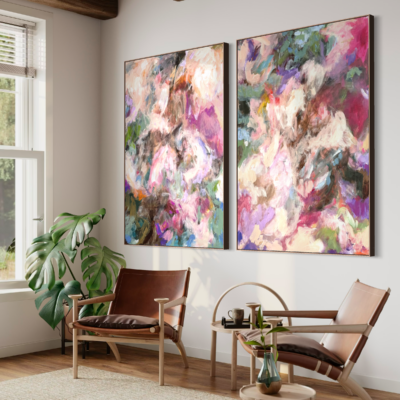 Two abstract paintings 100×70 ##22