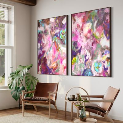 Two abstract paintings 100×70 cm #66