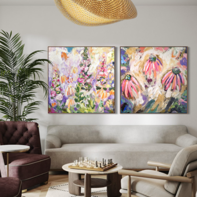 Two Abstract paintings 80×80 cm #10