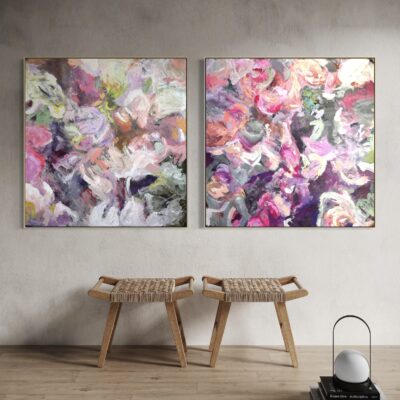 Two Abstract paintings 90×90 cm #54